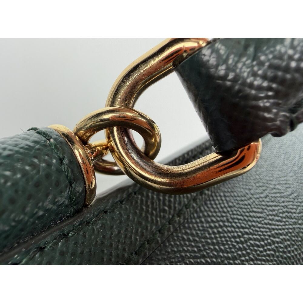 Dolce & Gabbana Sicily Handbag Medium in Green Dauphine Calfskin Leather S14 - Picture 16 of 16